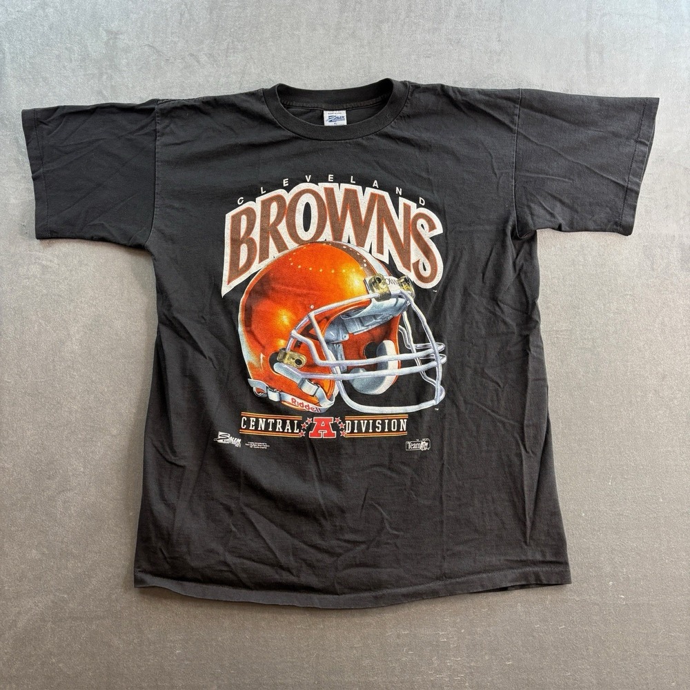 Vintage Cleveland Browns Central Division T‎ Shirt Mens XL Black NFL Helmet